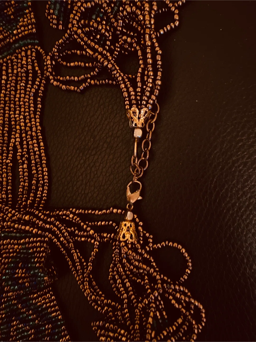 Beaded Necklace - Blue & Bronze image indicator(8)