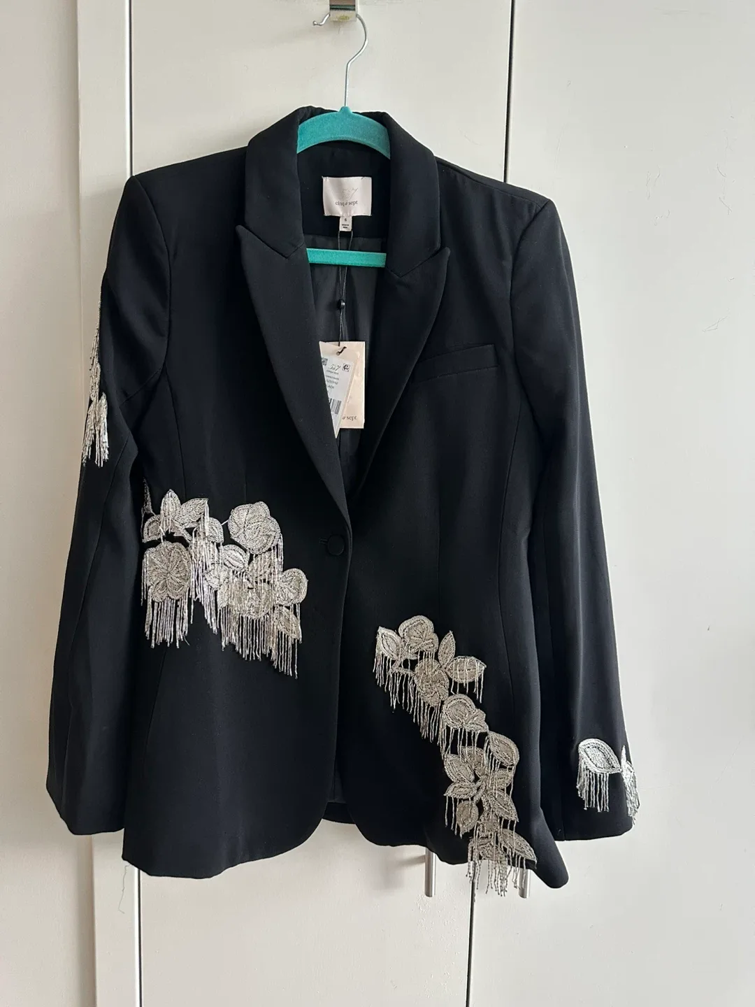 Cinq a Sept Black candace Embellished Blazer and pants