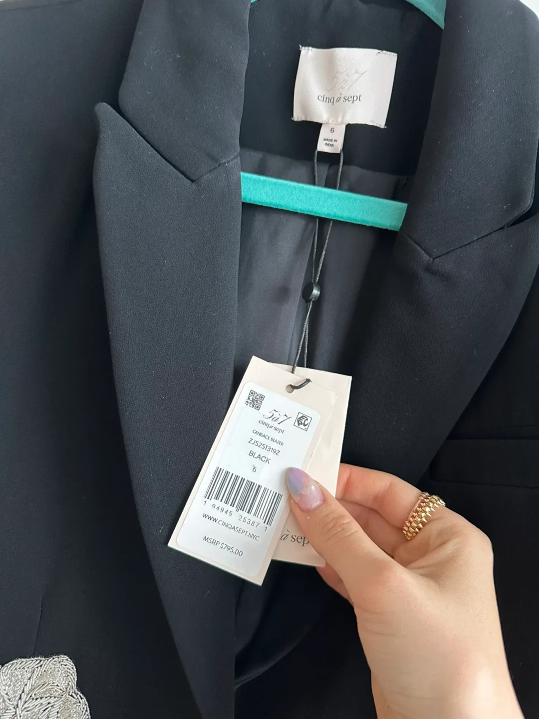 Cinq a Sept Black candace Embellished Blazer and pants image indicator(2)