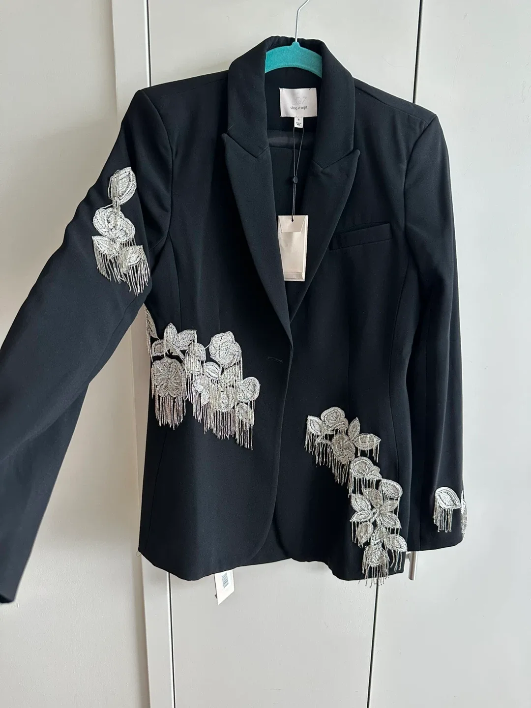 Cinq a Sept Black candace Embellished Blazer and pants image indicator(9)