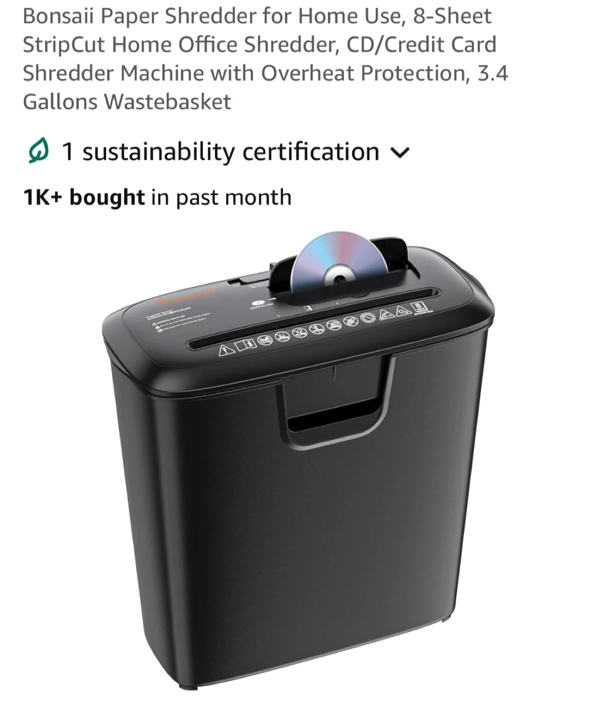 Bonsaii Paper Shredder - Home/Office Use - photo 3