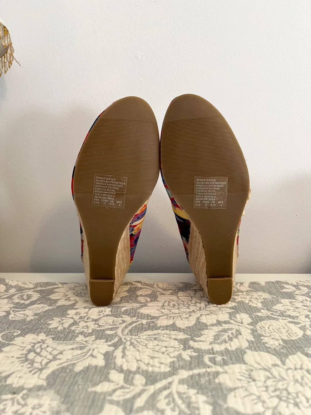 NEW Floral Wedge Heels - Size 7 image indicator(5)