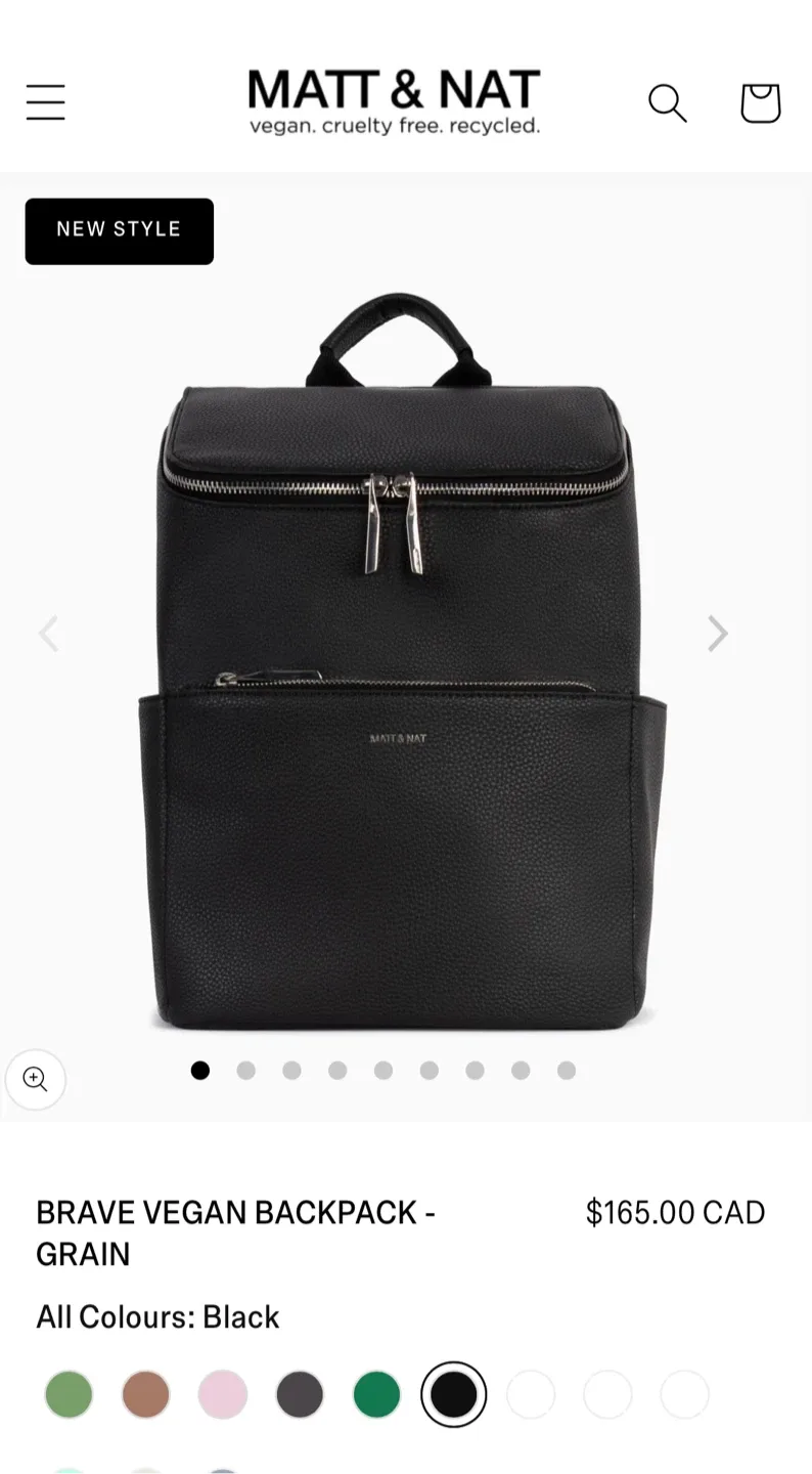 Stylish Matt & Nat Black Backpack image indicator(7)