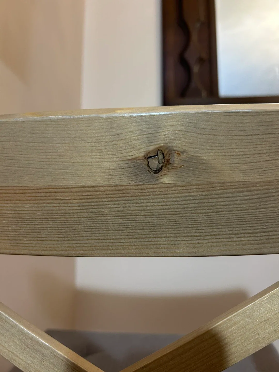 IKEA Wooden Bar Stool with Gray Cushion image indicator(5)