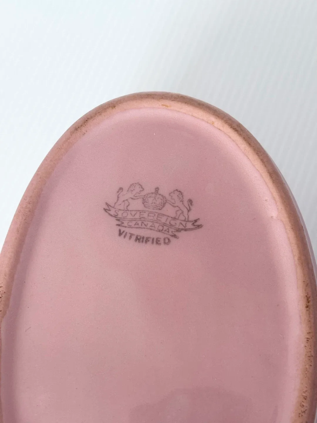 Vintage pink oval ceramic dish image indicator(5)