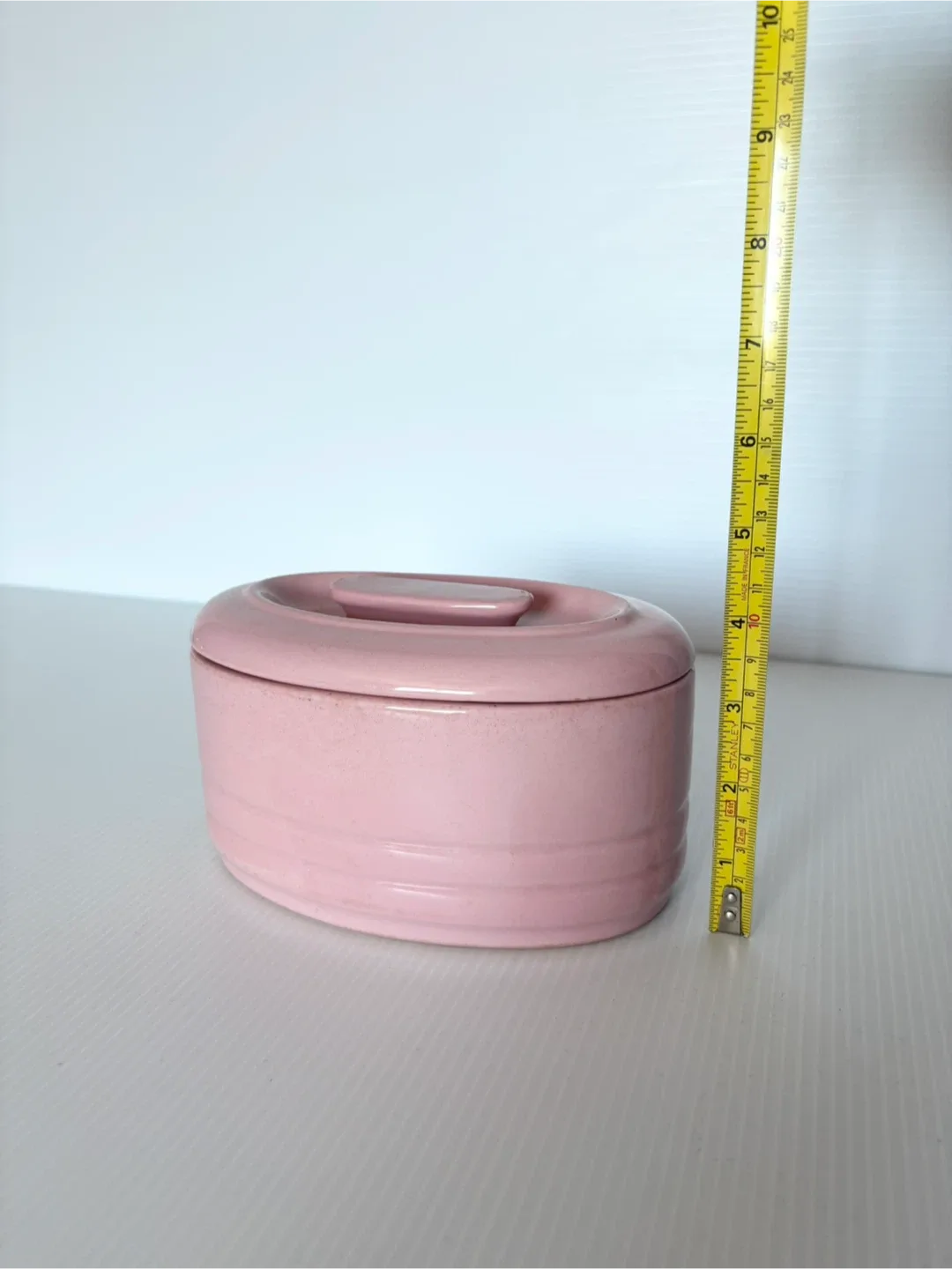 Vintage pink oval ceramic dish image indicator(6)