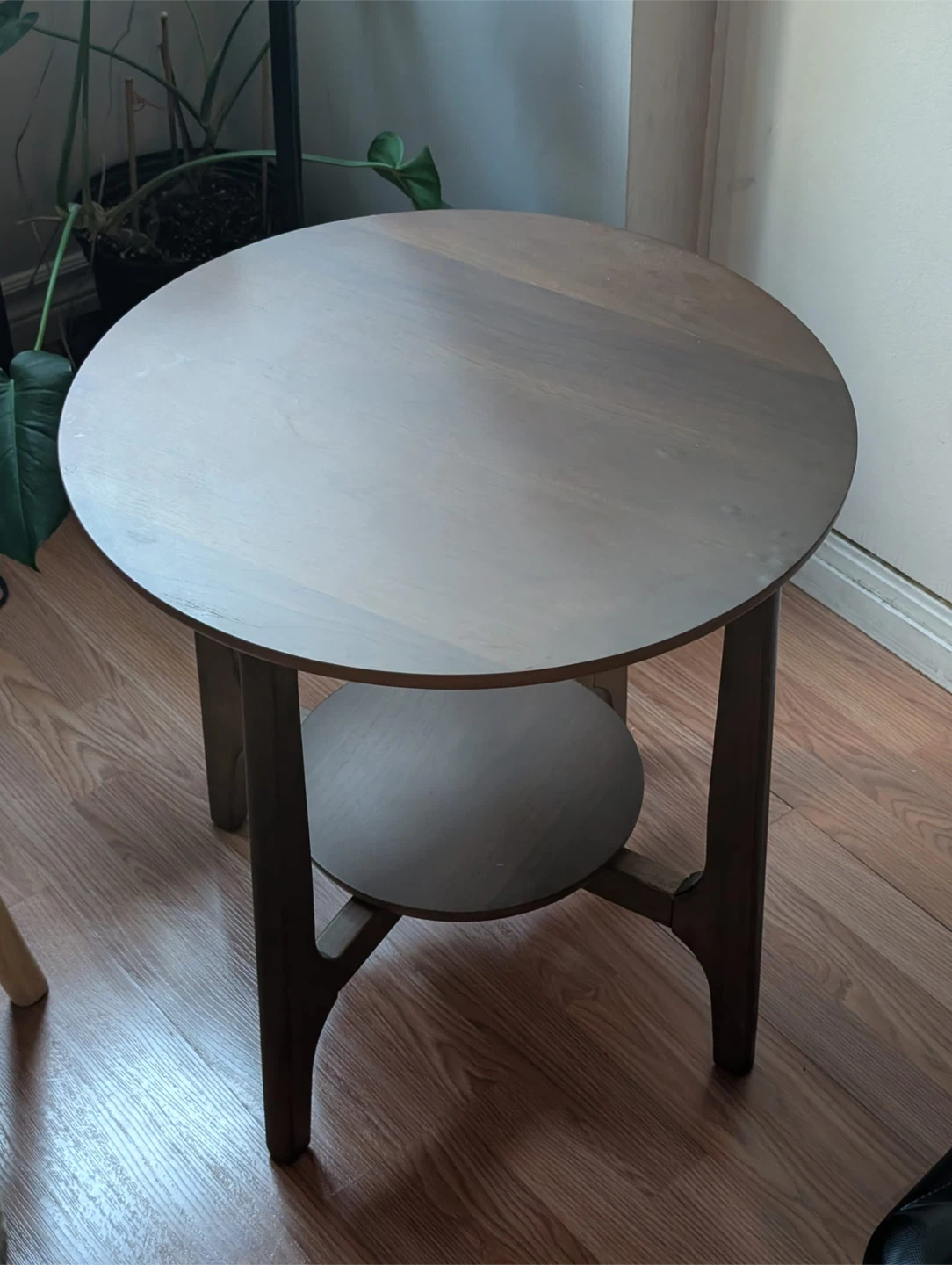 Structube Walnut Round Side Table