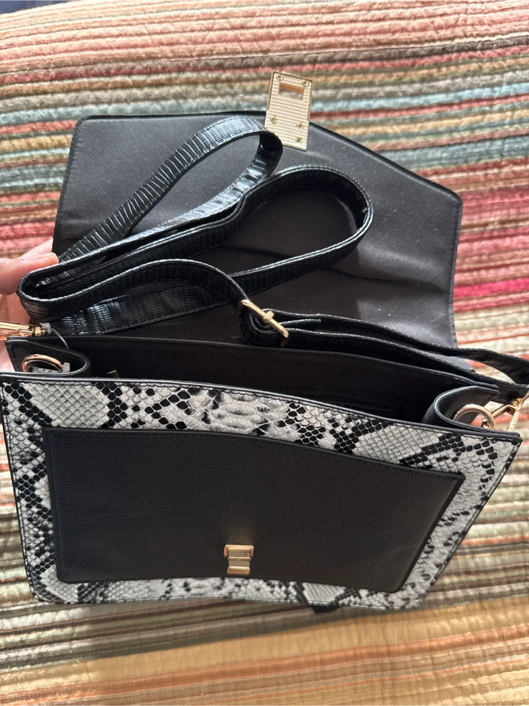 ALDO Snakeskin Print Satchel image indicator(3)