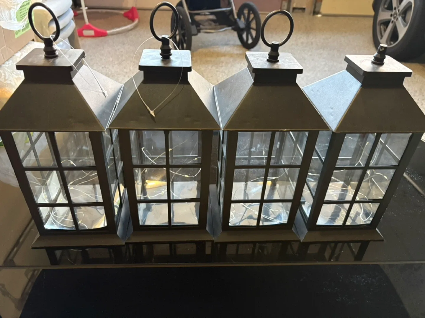 Set of 4 Black Metal Lanterns image indicator(3)