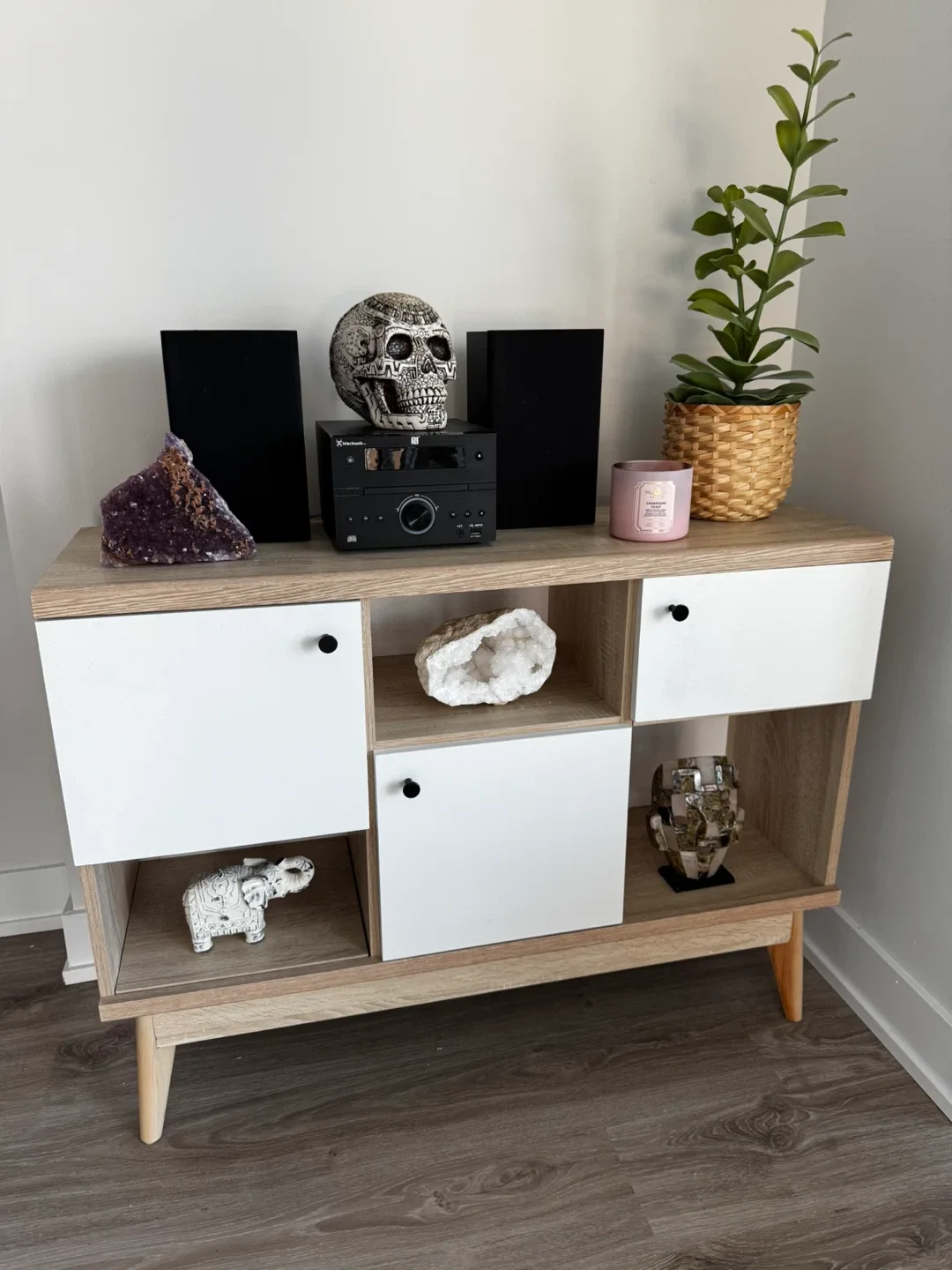 Console Table - Wood and White thumbnail