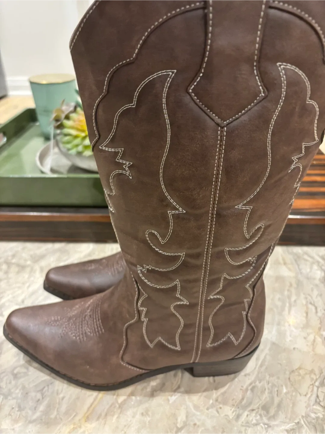 ( No Name ) size 8/ NEW/ Brown Cowboy Boots - Size 9 (EU 39) image indicator(2)