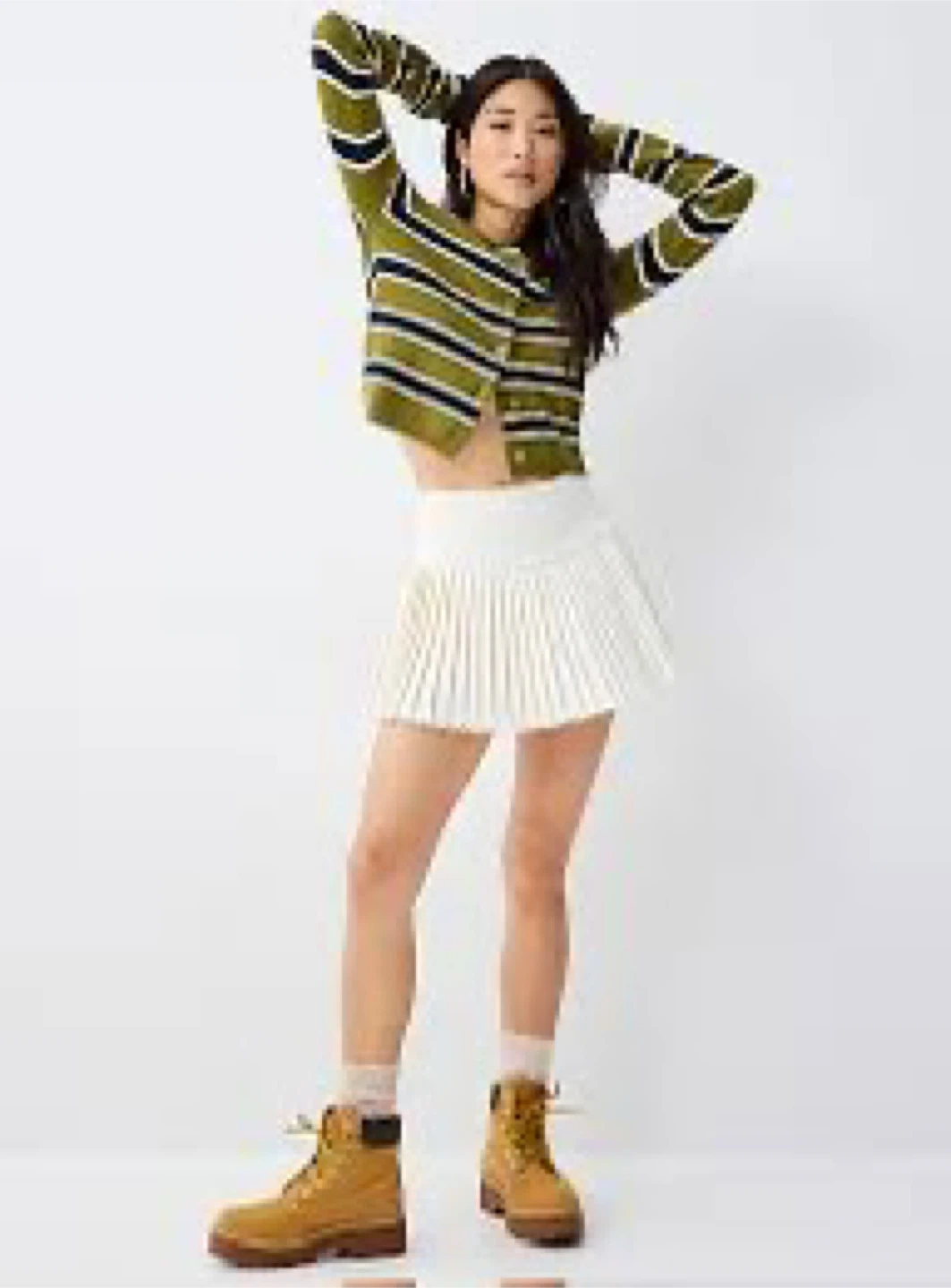White Striped Skirt
