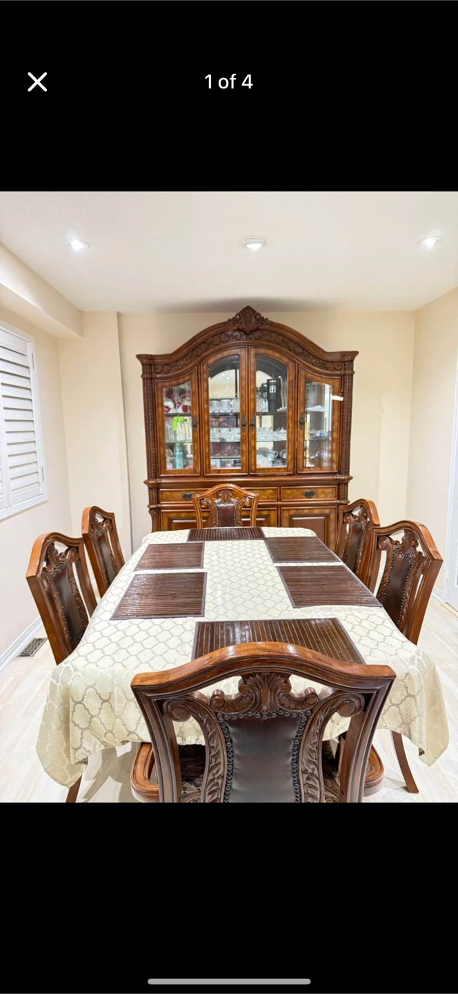 Ornate Wood Dining Set & China Cabinet - photo 4
