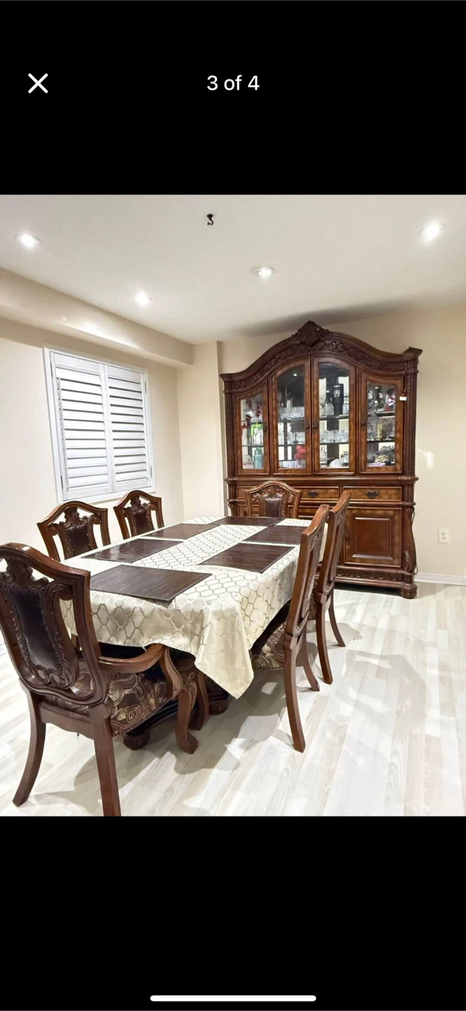 Ornate Wood Dining Set & China Cabinet - photo 2