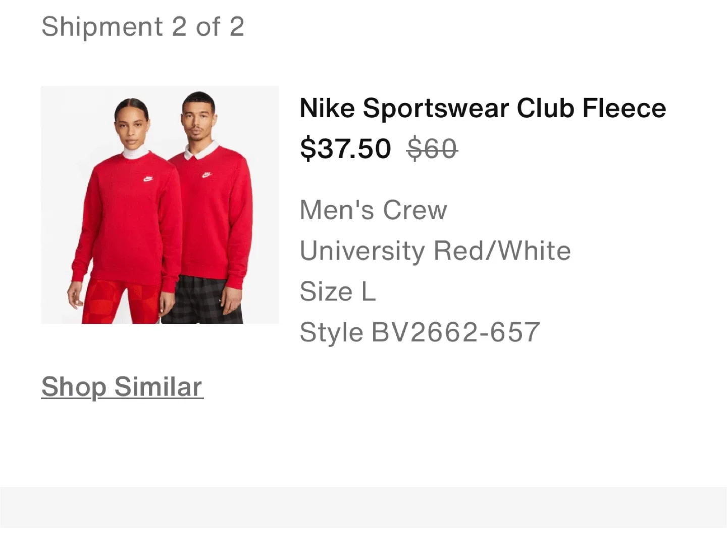 Nike Red Crewneck Sweatshirt Men’s size L Brand New image indicator(3)