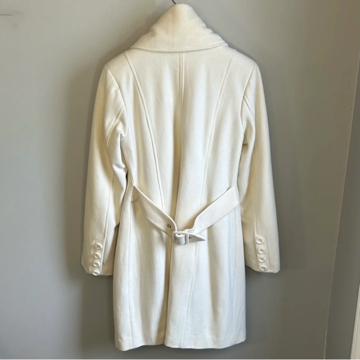 Foxy Jeans Single Breasted Button Up Wool Coat Jacket Sz M image indicator(2)