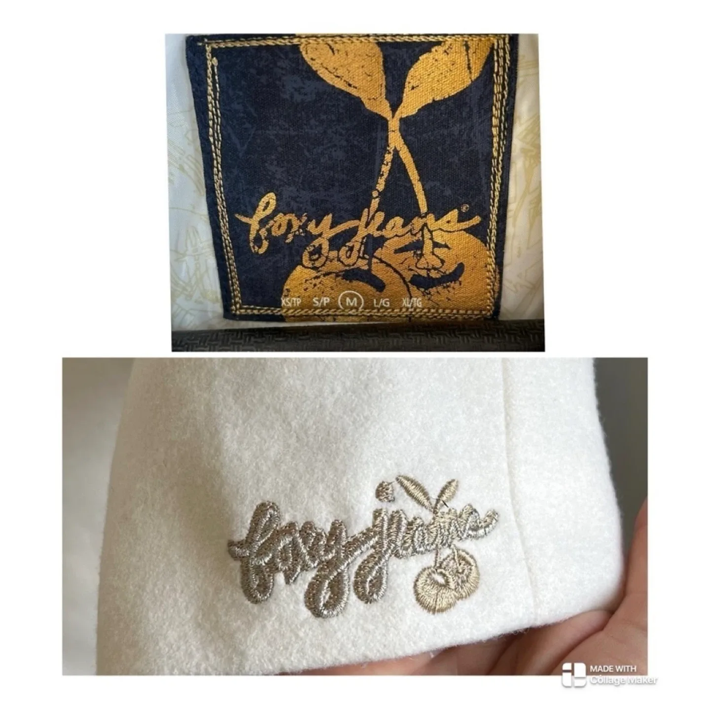 Foxy Jeans Single Breasted Button Up Wool Coat Jacket Sz M image indicator(4)