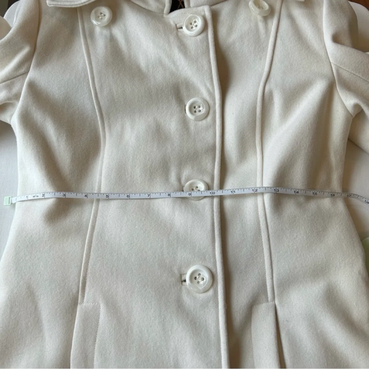 Foxy Jeans Single Breasted Button Up Wool Coat Jacket Sz M image indicator(8)