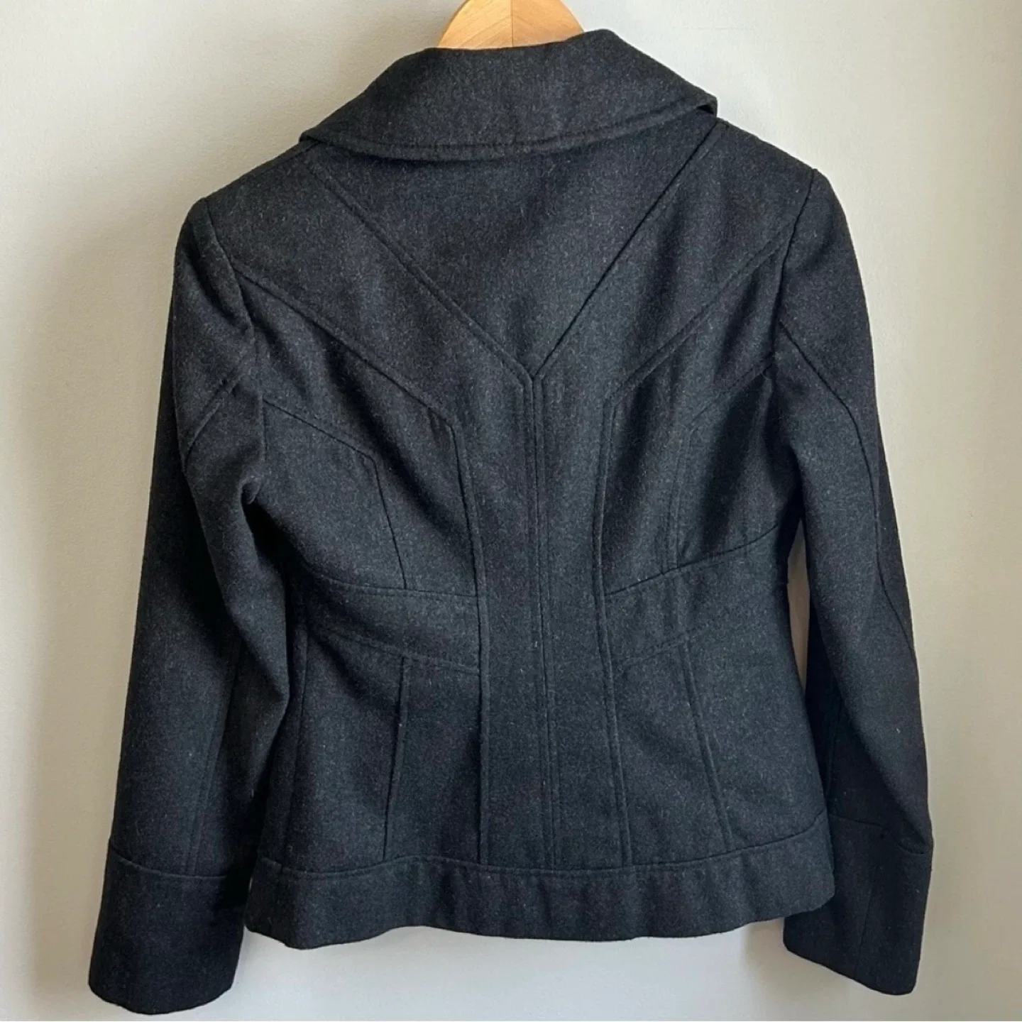 Guess Wool Blend Double Breasted Pea Coat Womens Size S image indicator(5)