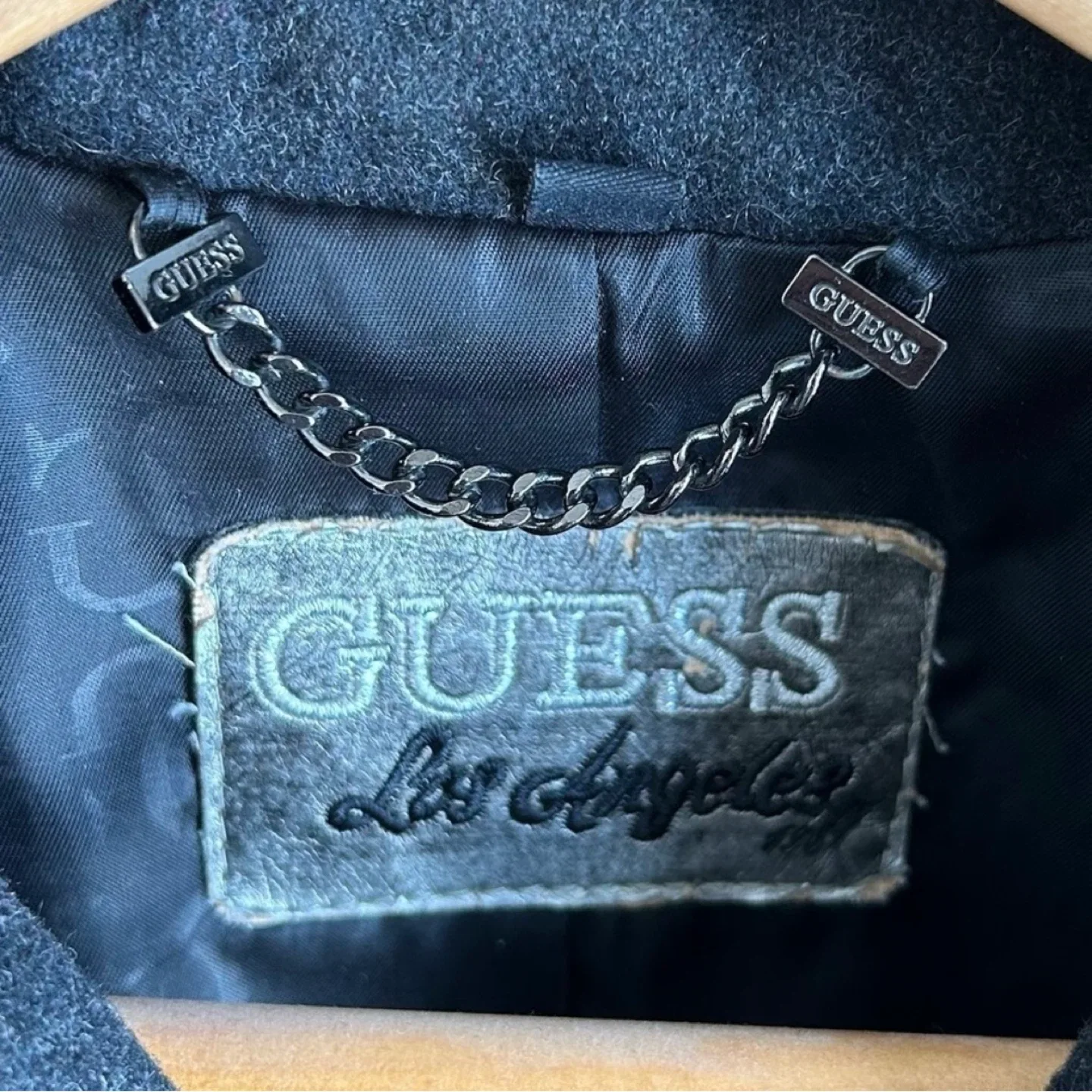 Guess Wool Blend Double Breasted Pea Coat Womens Size S image indicator(3)