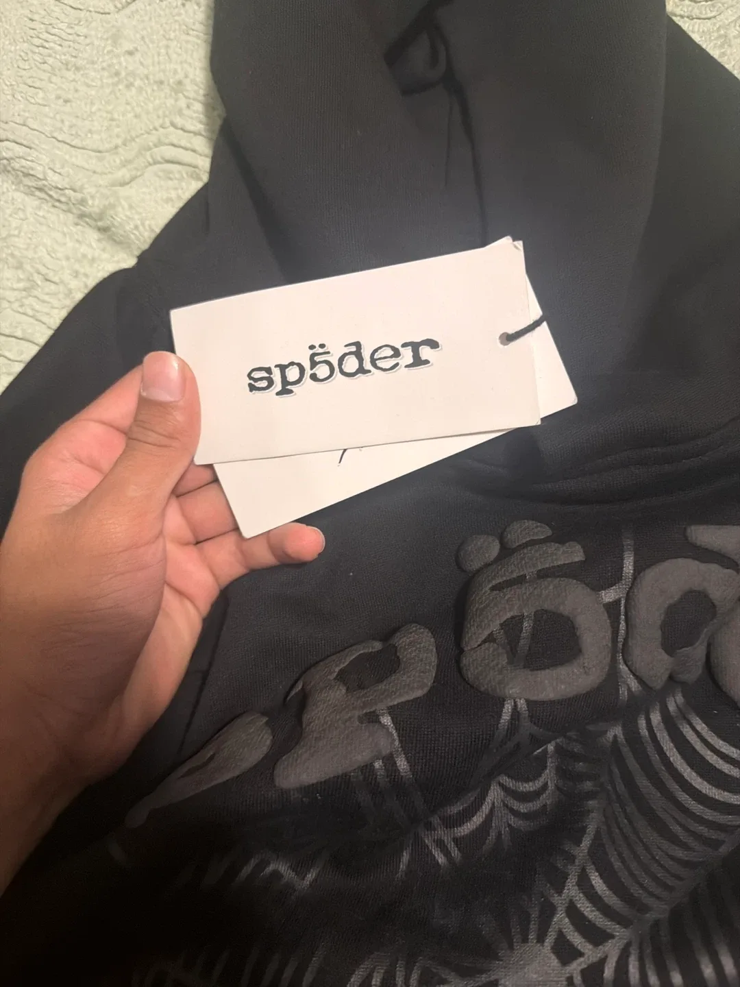 Jordan 4 Retro Black Cat & Amiri Jeans & Sp5der Hoodie image indicator(4)