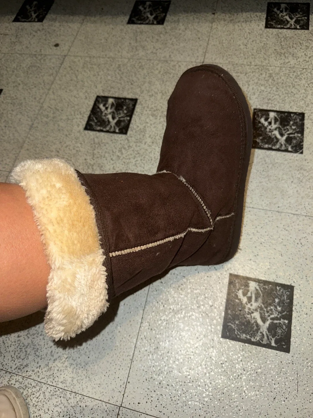 Brown Suede Boots with Cream Lining image indicator(2)