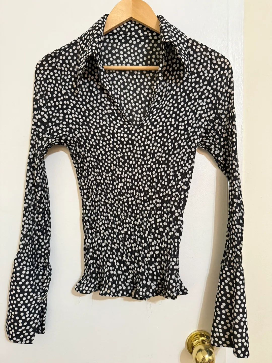 Polka Dot Blouse - Black and White