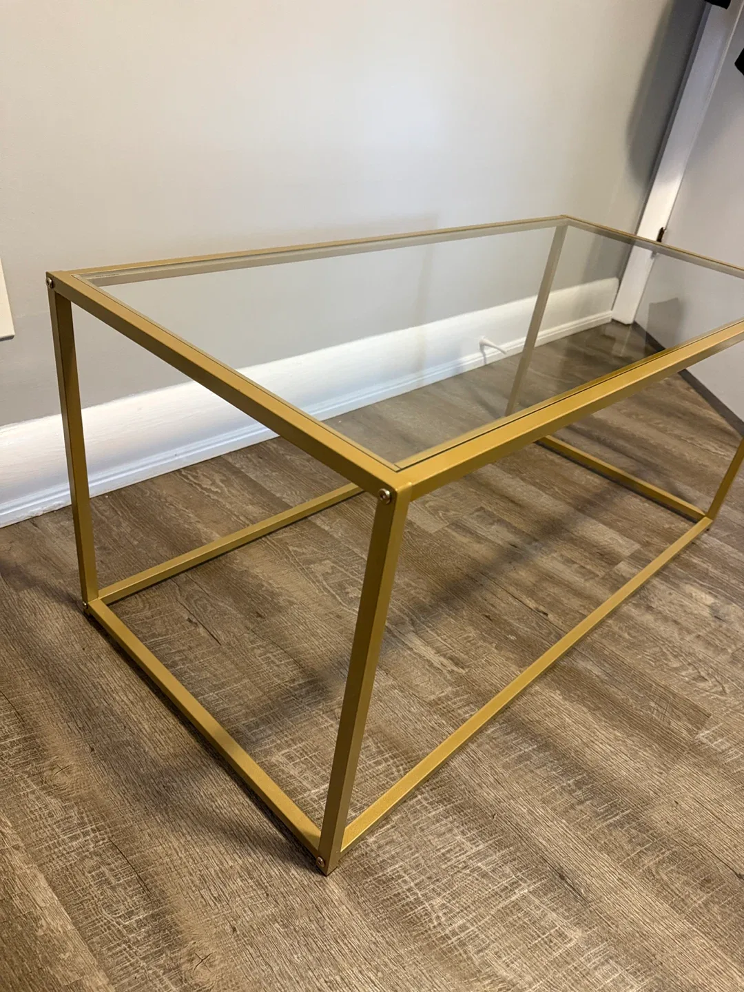 Gold Metal & Glass Coffee Table (39.37in) image indicator(3)