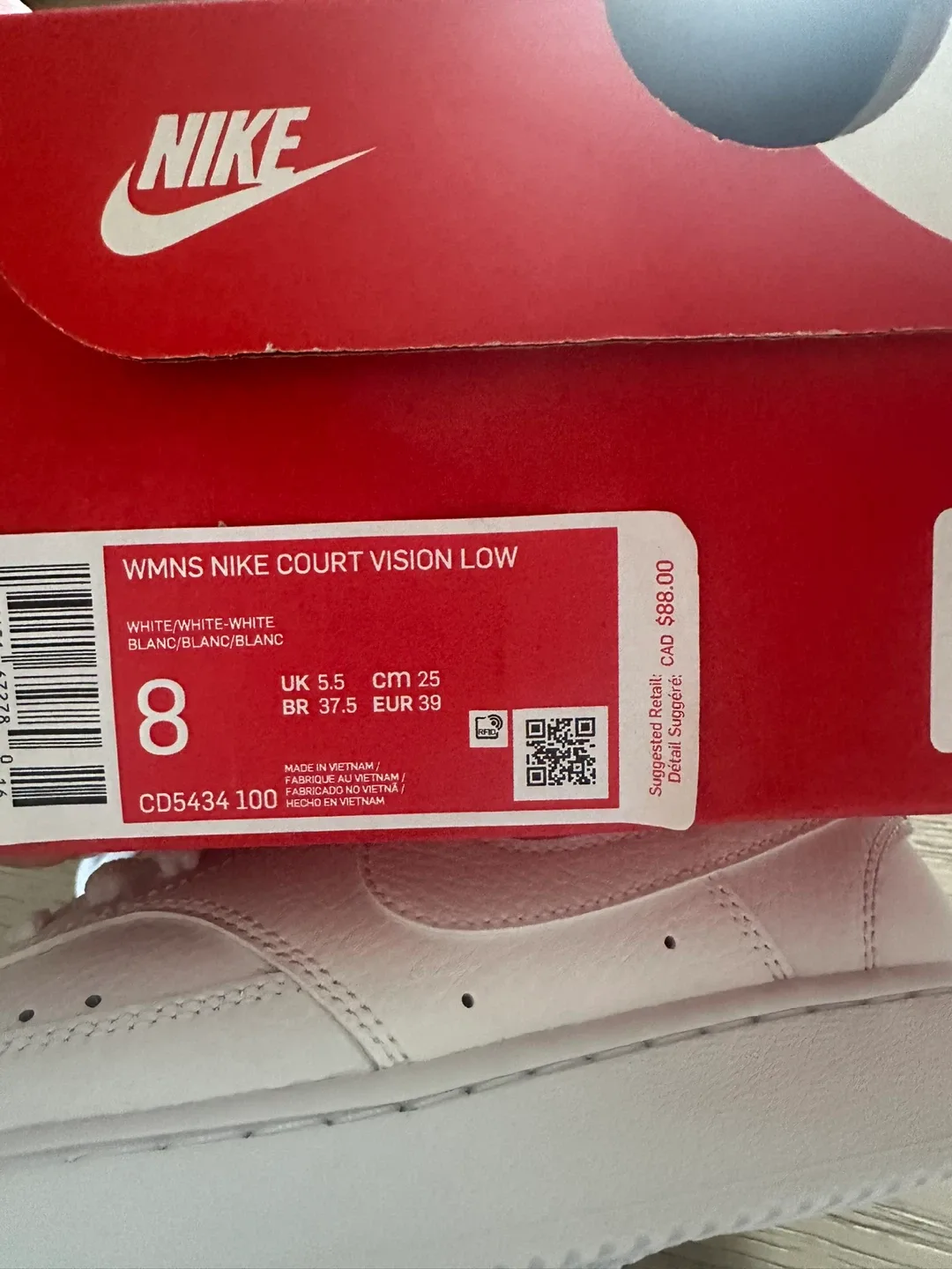 New white Nike court vision sneakers image indicator(6)