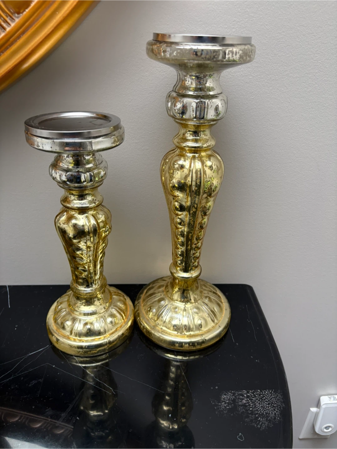 Gold & Silver Decorative Candle Holders (Set of 2) - photo 2