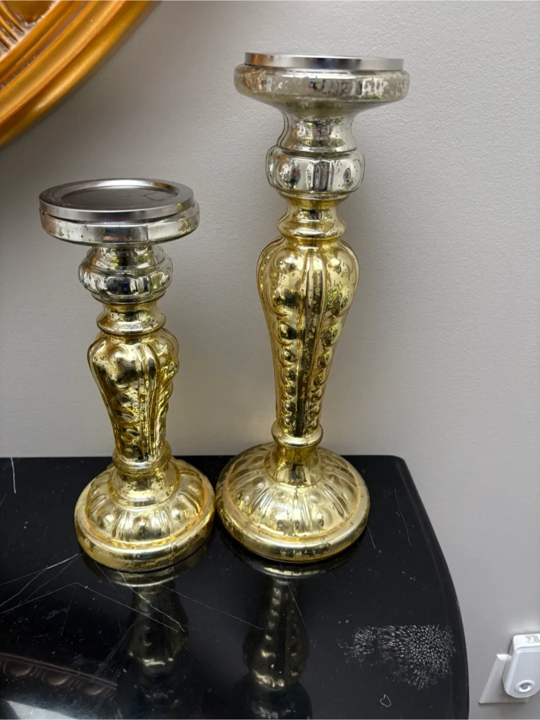 Gold & Silver Decorative Candle Holders (Set of 2) image indicator(2)