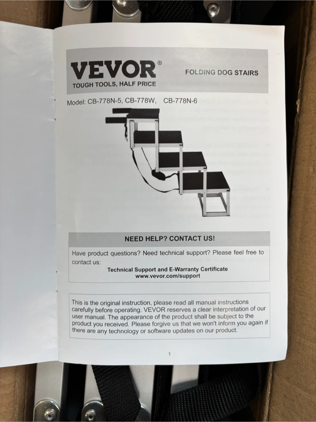 Vevor Folding Dog Stairs Model CB-778N-6 - New in Box!