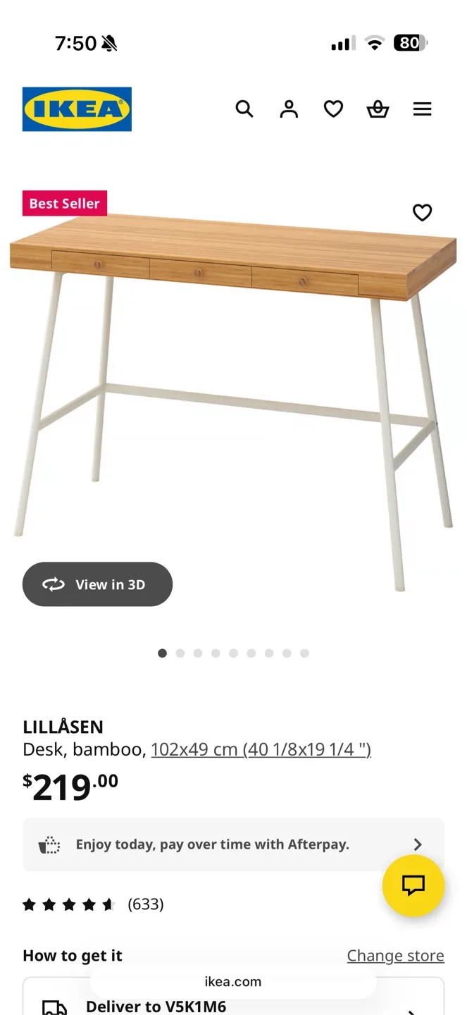 IKEA Bamboo Desk - 40 1/8x19 1/4" image indicator(3)