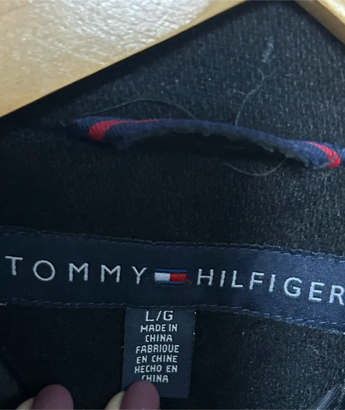 Tommy Hilfiger Black Wool Blend Coat - Size L image indicator(2)