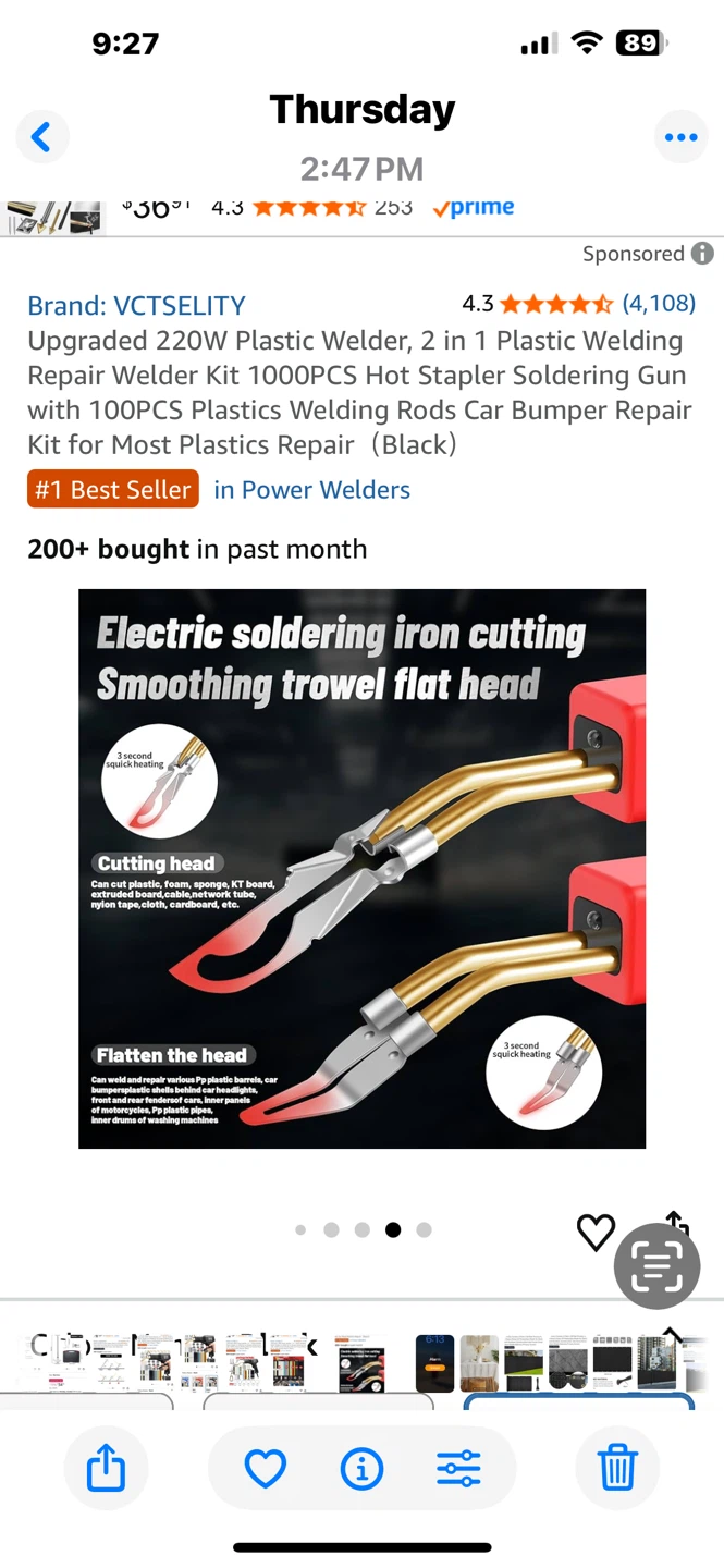 VCTSELITY 220W Plastic Welding Repair Kit - photo 2