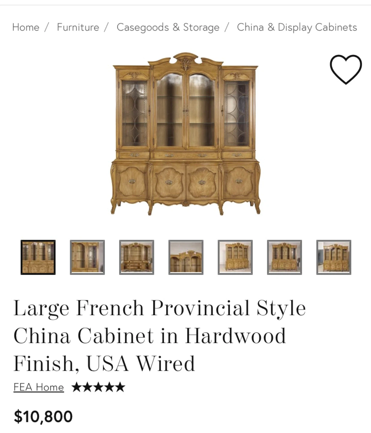 FEA Home French Provincial China Cabinet - photo 2