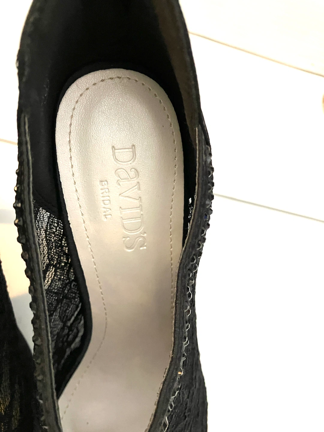 David's Bridal Black Lace Heel-6 - photo 5