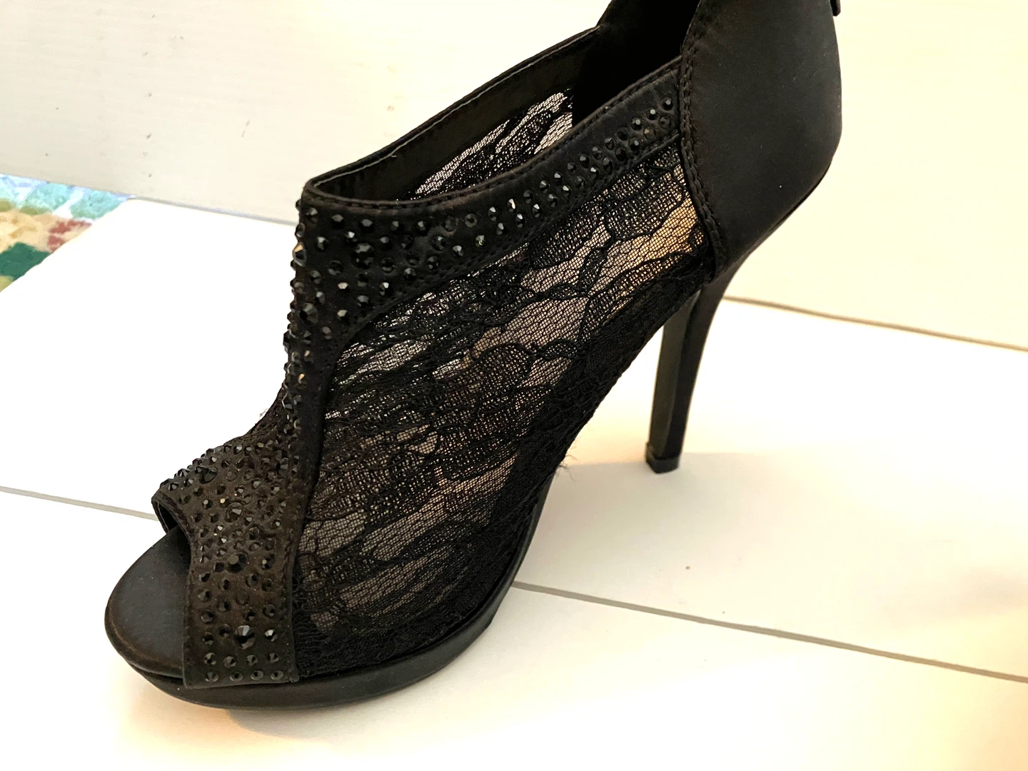 David's Bridal Black Lace Heel-6 - photo 2