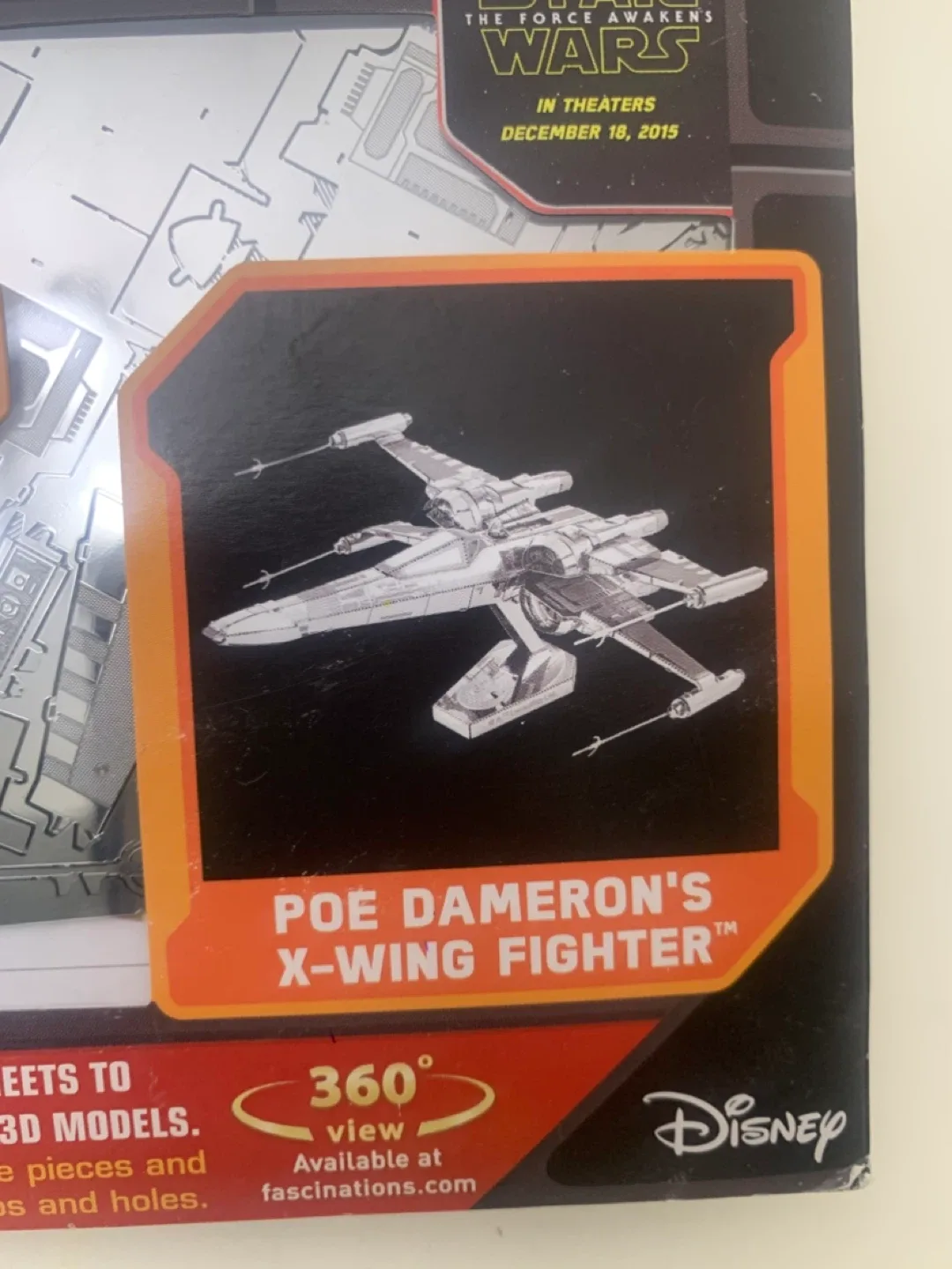 Star Wars Metal Earth Poe Dameron's X-Wing Fighter 3D Model Kit image indicator(5)
