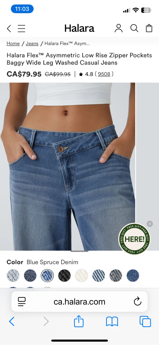 Halara Flex Asymmetric Low Rise Jeans
