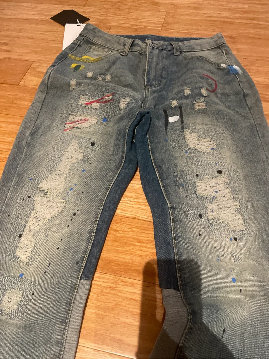 Brand new Amiri Distressed Flare Jeans image indicator(2)