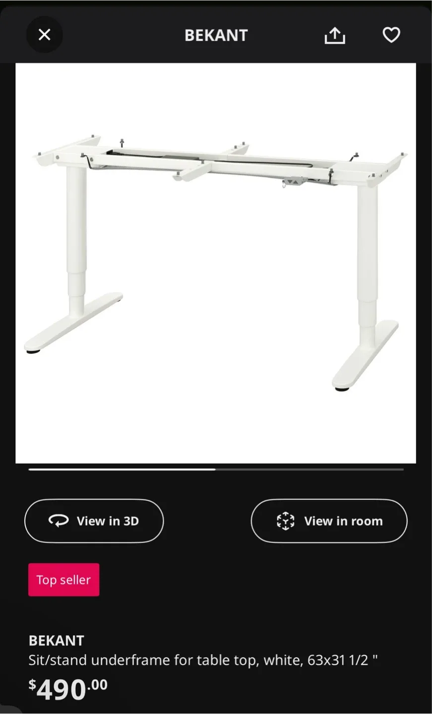 IKEA BEKANT Sit/Stand Desk – White (Adjustable Height) image indicator(2)