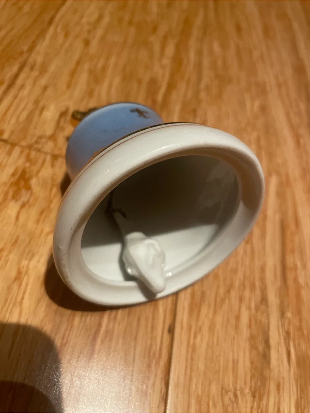 Vintage Blue & Gold Porcelain Bell image indicator(2)