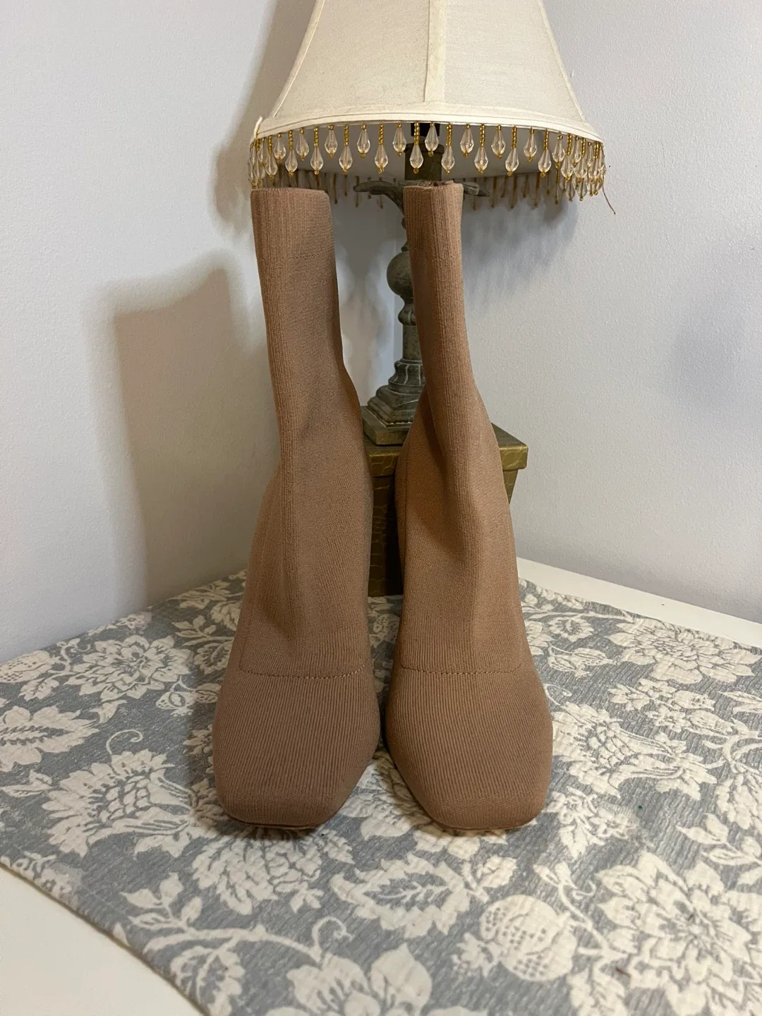 Call It Spring Beige Sock Boots - Size 8.5 image indicator(2)