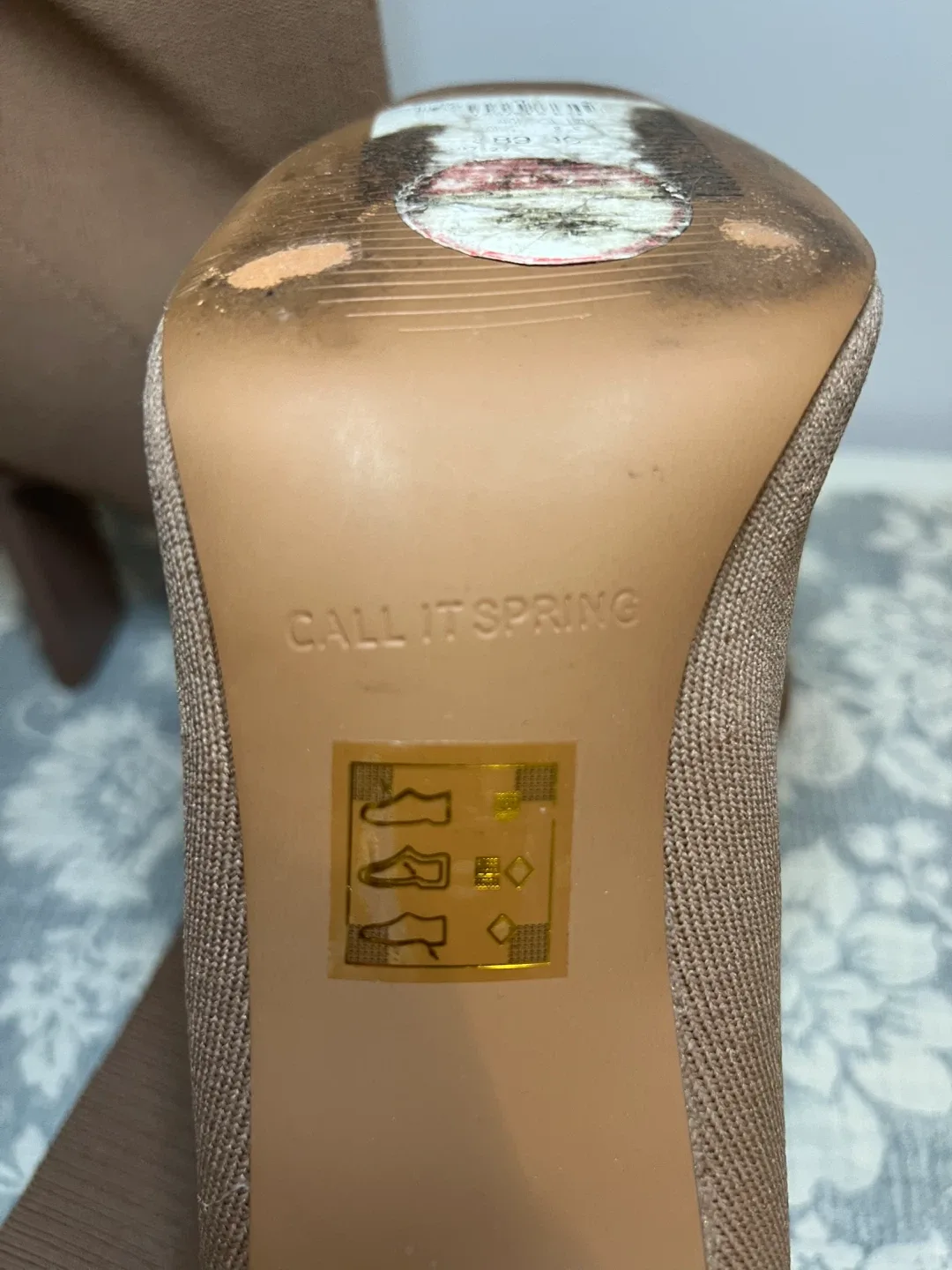 Call It Spring Beige Sock Boots - Size 8.5 image indicator(4)