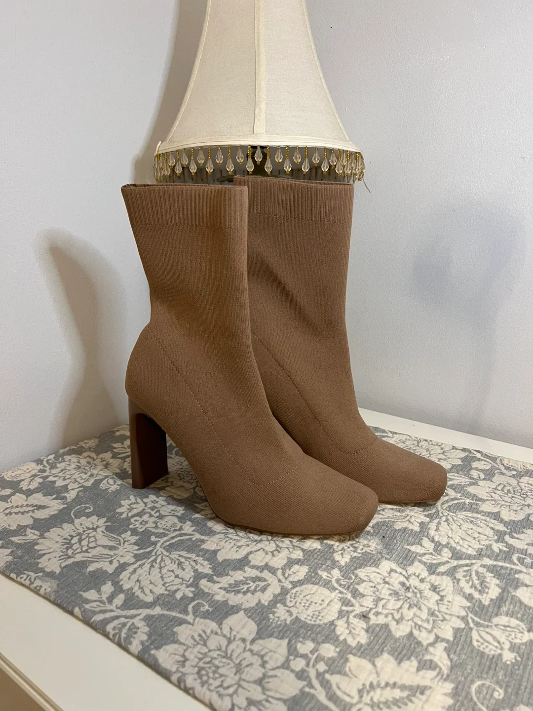 Call It Spring Beige Sock Boots - Size 8.5