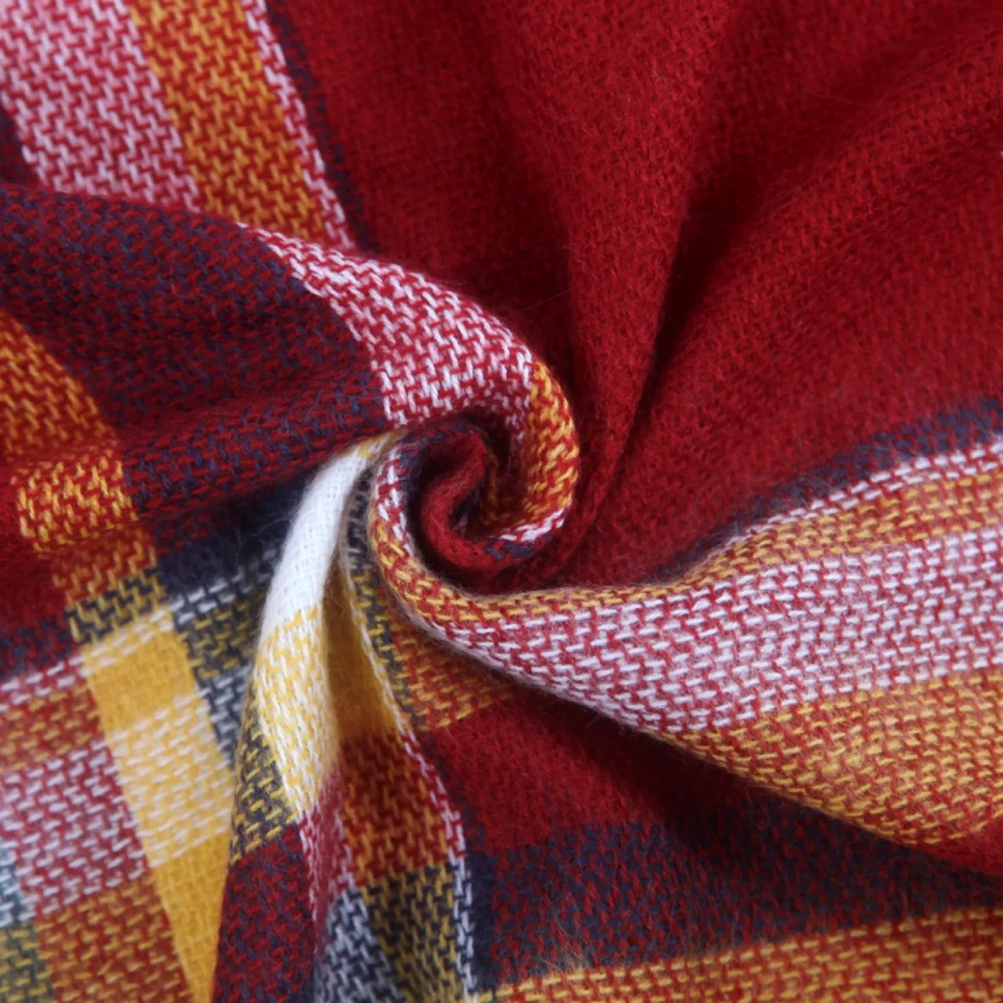Red Plaid Blanket Scarf/Shawl image indicator(3)