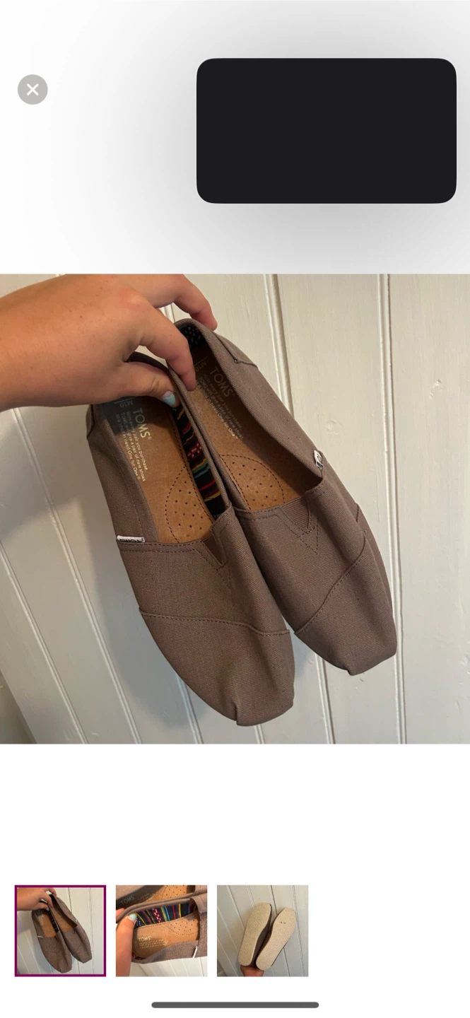 TOMS Size 10 Canvas Slip-On Shoes