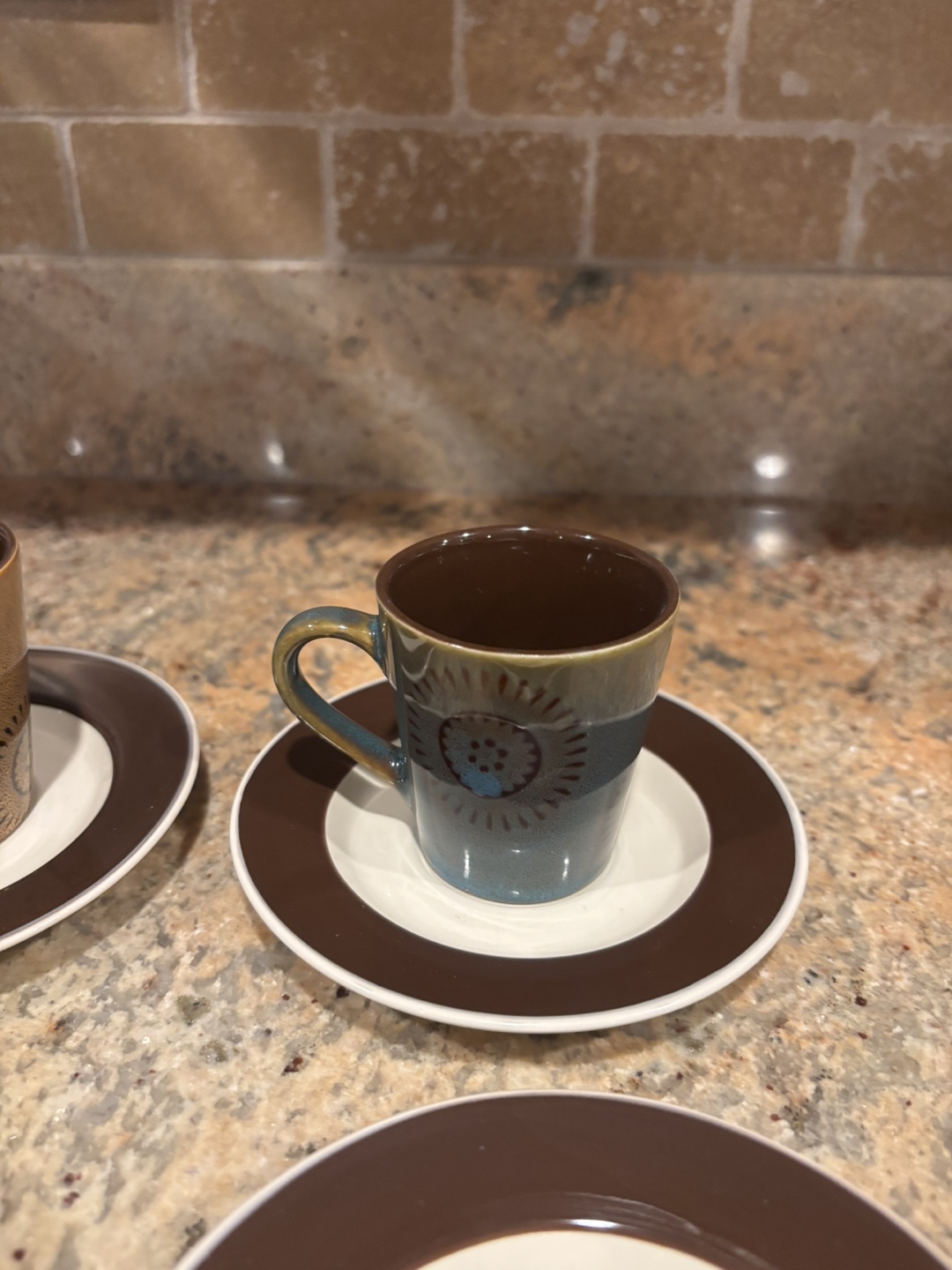 Vintage Brown Coffee Cup and Saucer Set - photo 3