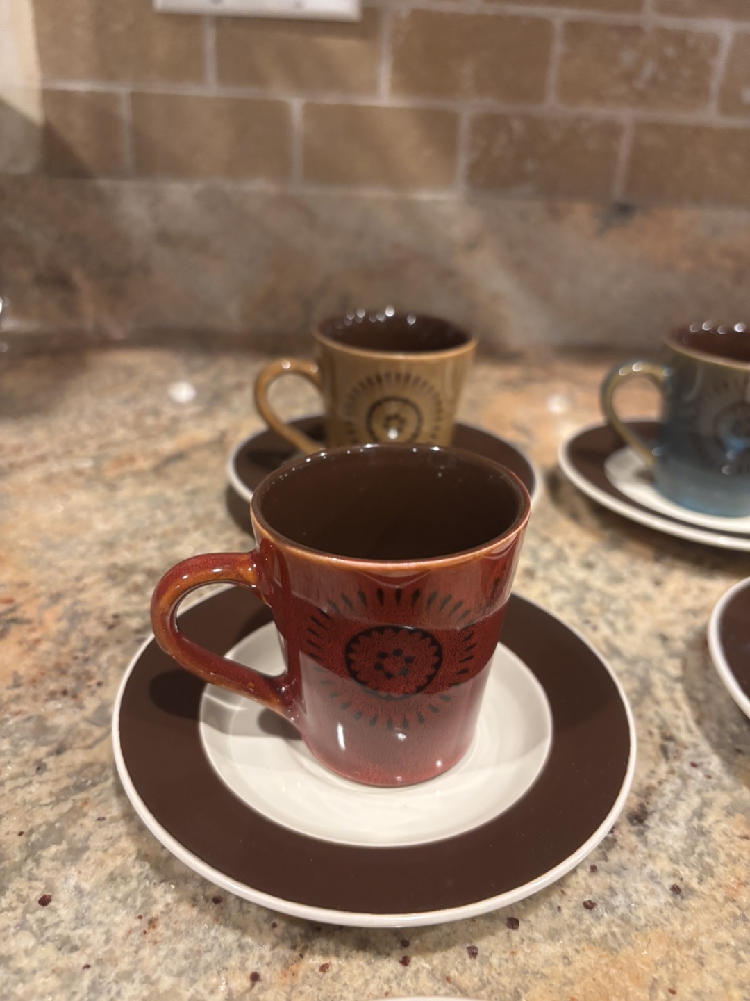 Vintage Brown Coffee Cup and Saucer Set - photo 2